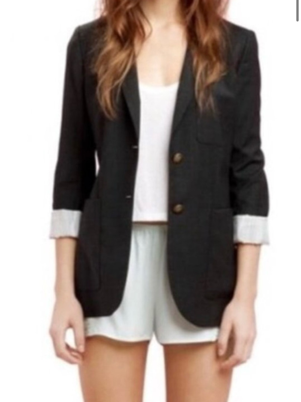 Talula by Aritzia Classic Tailored Blazer in Charcoal Size 6